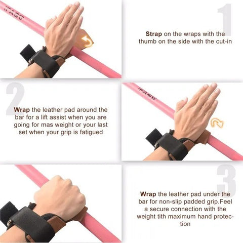 Weight Lifting Grips With Wrist Straps - Weightlifting Hooks